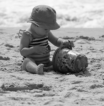 playing in the sand