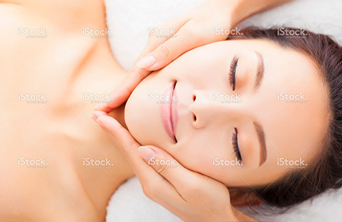 woman getting a facial