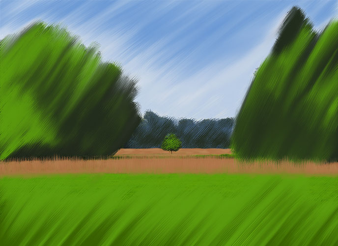 photoshop brush painted nature scene